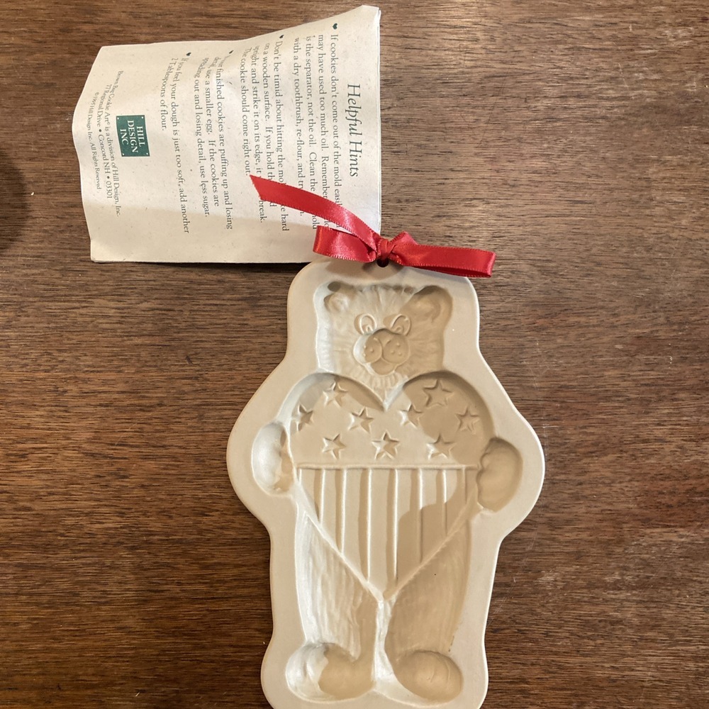 1995 Brown Bag Cookie Art - Patriotic Bear  Mold - Hill Design Inc.‎ Cookie